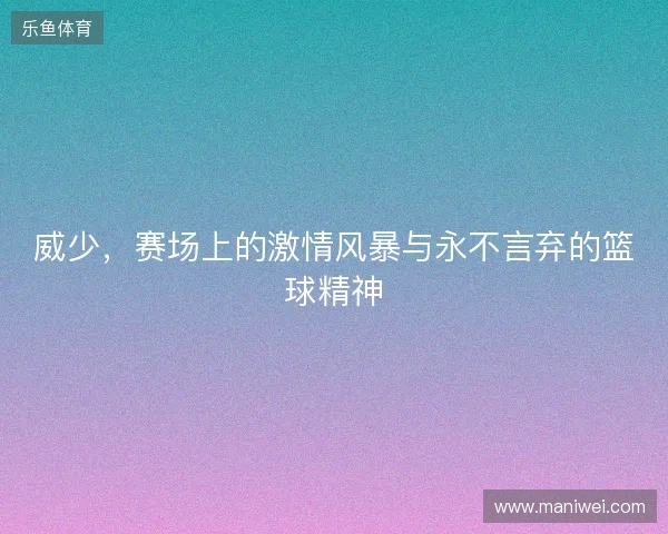 威少，赛场上的激情风暴与永不言弃的篮球精神
