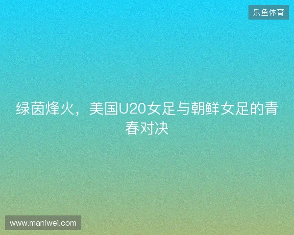 绿茵烽火，美国U20女足与朝鲜女足的青春对决